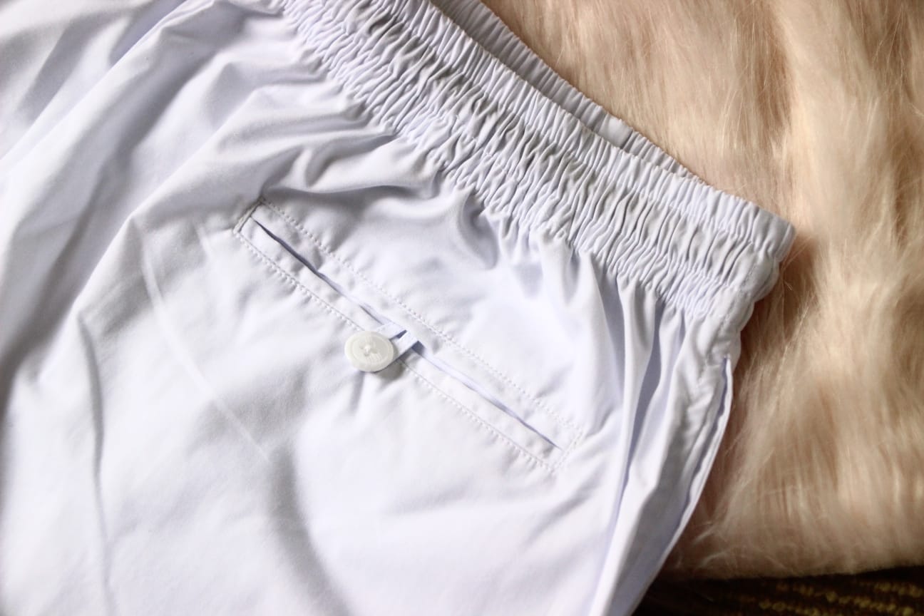 White Pant Cut Semi fit Pajama - Servant